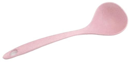 Geschirr, Weizenstroh-Reiskelle, 1 Stück, 4 Farben, langer Griff, Suppenlöffel, Mahlzeiten, Abendessen, Küchenzubehör, Kochwerkzeug (Rosa)