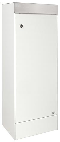 Renz Cliff Paketkasten, Sicherer Paketbriefkasten in Verkehrsweiß (RAL 9016), Weiß, Modern & Wetterfest, für kontaktlose Zustellung 680001