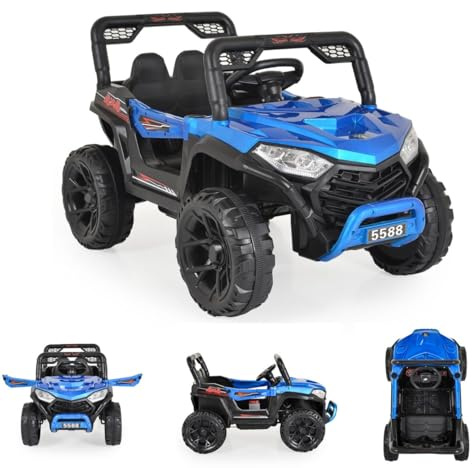 Moni Kinder Elektroauto Buggy Fast UTV 5588 metallic Fernbedienung MP3 USB Gurt, Farben:blau