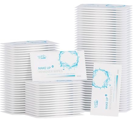 20 lingettes nettoyantes pour le visage, emballées individuellement, Serviettes Propre Coton Doux, Serviette Jetable pour la peau pour éliminer le maquillage waterproof, peaux sèches et sensibles