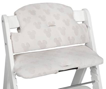 hauck Highchair Pad Select, Disney Mickey Light Beige - Hochstuhl Sitzkissen Kompatibel mit Alpha+, Beta+, Arketa Holzhochstuhl, 6-36 Monate, Anti-Rutsch, Doppelte Polsterung, Einfache Befestigung