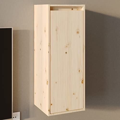 Runheo Wandschrank 30x30x80 cm aus massivem Kiefernholz, Hängeschrank für Bücher, schwebende Wandregale, vielseitige Aufbewahrungslösung für Wohnzimmer, Schlafzimmer