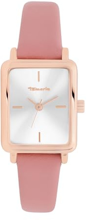 Tamaris Damenuhr - Elegante Damen Armbanduhr mit schmalem Lederarmband