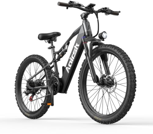 XT90 E-Bike für Erwachsene, 26 Zoll Elektrofahrrad mit 250W Motor & 48V 20AH Akku, 100KM Reichweite, 21-Gang Schaltung, Full Suspension, Fatbike 26×2.6 Reifen, Offroad Mountainbike Pedelec bis 25km/H