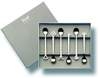 MEPRA Confezione x 6 cucchiaini Moka Inox 18/10 Collezione Evento, con Scatola Regalo.