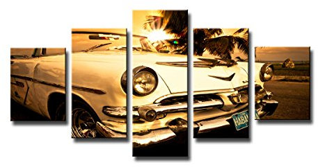 Visario 5545 Bilder und Kunstdrucke auf Leinwand Bild 160 x 80 cm Auto fünfteilig