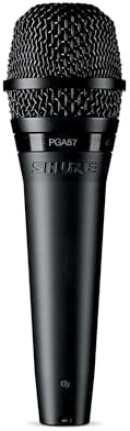Shure PGA57 Dynamic Microphone - Professional Quality Instrument Mic with Cardioid Pick-up Pattern, 3-in XLR Connector, Stand Adapter and Zipper Pouch, No Cable (PGA57-LC)