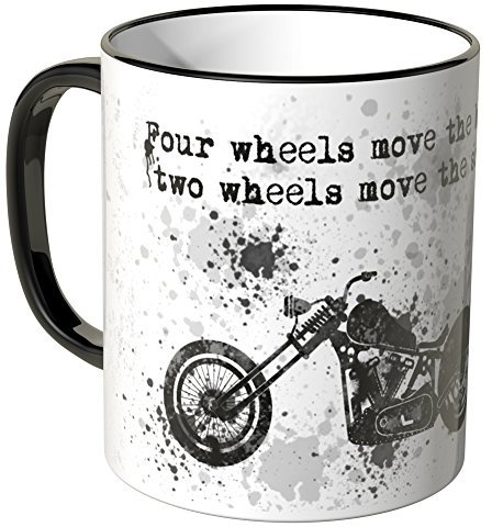Motoking Tasse, Spruch: Four Wheels Move The Body, … - SCHWARZ