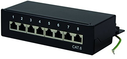 LogiLink Professional Patch Panels, Table/Wall/Desktop, STP (Shielded) black 8-Port