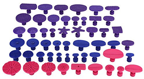 Qiilu Dellen Reparaturset, Puller Tabs Dellen, 52 Stücke Auto Körper Dellen Entfernung Ziehen Tabs Paintless Dent Repair Tools