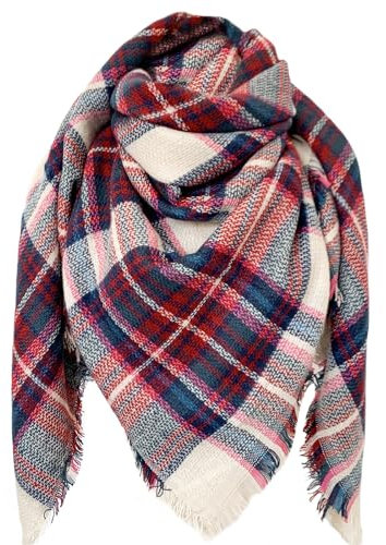 DELEY Retro Weiches Plaid Tartan Herbst Winter Schals Oversized Lange Stola Wrap Deckenschal Mehrfarbig-2