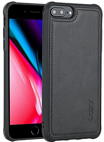 Molzar MAG Series for iPhone 8 Plus/7 Plus/6 Plus Case, Built-in Metal Plate for Magnetic Mount, Works with Qi-certified Chargers, Compatible with iPhone 8P/7P/6sP/6P, Black