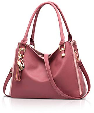 NICOLE&DORIS Dames Sac d'épaule Sacs à Main Hobos et Sacs à bandoulière pour Femmes de Mode Grand Sac à Main Rose