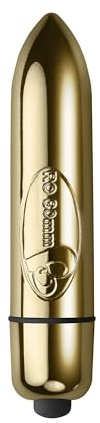 Rocks Off RO80 Champagne Gold Bullet Vibrator – Single Speed, Precision Tip, Compact & Elegant Metallic Design, Water-Resistant, Quiet, Travel-Friendly, 41g