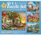 Bits and Pieces,300-teiliges Puzzle für Erwachsene 40.6x50.8 cm – Scenic Beauty 4-in-1 Multipack – 300 Teile Natur Hütte Blume Tier See Licht Haus Scheune Vogel Saison Puzzle von Künstler Alan Giana