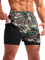 Pudolla Herren 2-in-1 Laufshorts 12,7 cm schnell trocknende Gym Athletic Workout Shorts für Herren mit Handytaschen, Grün, Camouflage, Klein