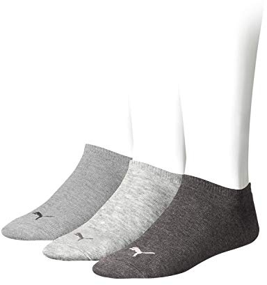 PUMA unisex Sneaker Socken Kurzsocken Sportsocken 261080001 3 Paar, Farbe:Grau, Menge:3 Paar (1x 3er Pack), Größe:47-49, Artikel:-800 anthracite / light grey / middle grey