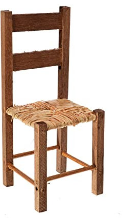 Holyart Stuhl mit Stroh neapolitanische Krippe 11x4,5x4,5cm