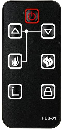 Replacement for FEBO Flame Electric Fireplace Remote Control E3001 ZHS-30-B 384-15A-20-13E F18-I-008-018C F15-I-005-009 15IN-23-100 F15-I-005-031B 14IN-28-078 ZHS-32-D