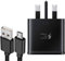 UK Mains Fast Adaptive Wall Charger & 1m Fast Charging USB Data Sync Cable Compatible With Samsung Galaxy S3, S3 Mini, S4, S4 Mini, S5, S5 Mini, S6, S6 Edge, S7 Edge and Others Android Devices
