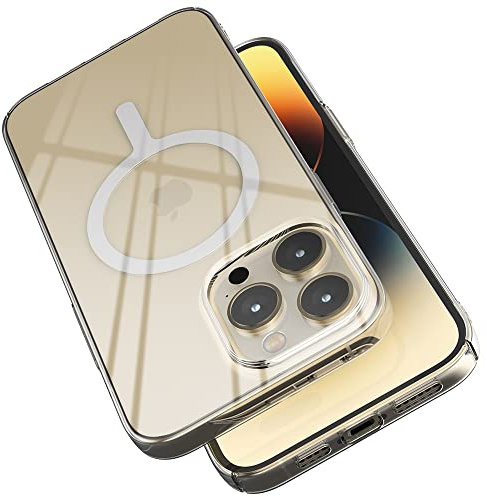 Sinjimoru 1mm Ultra Thin iPhone 14 Pro Max Phone Cover for MagSafe Case, Non Yellowing Transparent Magnetic Slim Fit Cell Phone Case Crystal Clear for iPhone 14 Pro Max. M-AiroFit Basic
