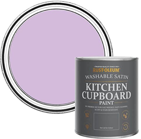 Rust-Oleum Purple Scrubbable Kitchen Cupboard Paint in Satin Finish - Violet Macaroon 750ml