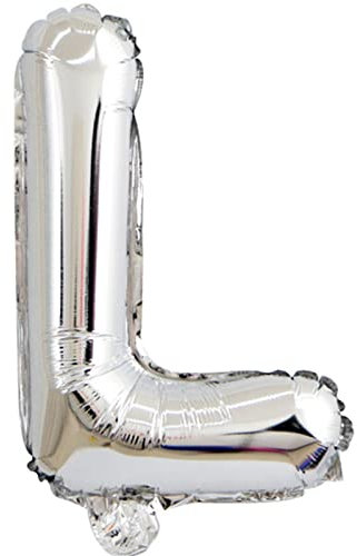 D2D | Party Balloon Buchstabe L in Silber - Größe 40 cm - Folienballon - Buchstabenballon - Geburtstagsdeko