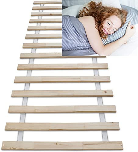 Lattes sans Cadre en Bois Massif pour Soutien Ferme avec Sangle enroulé différent modèle (140x200cm 14 Lattes)