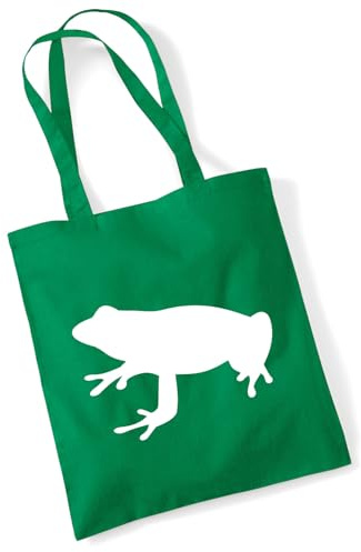 Huuraa Jutebeutel Frosch Kröte Silhouette Geschenk | Baumwollbeutel 10 Liter Stoffbeutel Beutel aus Baumwolle Tasche Geschenkidee Einkaufstasche Langen Henkel