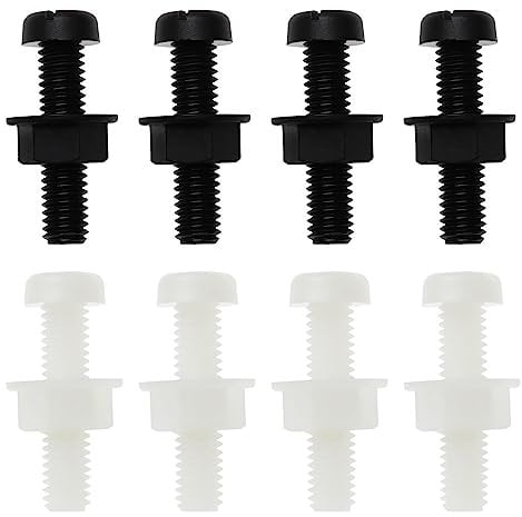 VGOL 30 Sets Plastic License Plate Screws with Hex Nuts M6 Car Number Plate Fixing Fitting Fasteners for Car Auto Motorcycle Supplies (15 Sets Black & 15 Sets White)