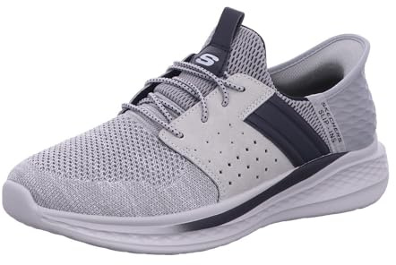 Skechers Herren Slade-Ocon 210811 Gestrickte Bungee-Spitzen-Slip-Ins, GRAU, 45.5 EU