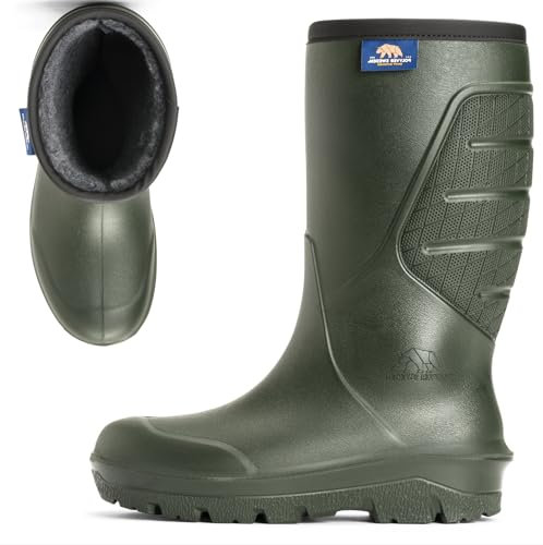 Polyver klassischer Winterstiefel Hoch | Grün | Größe 36-49 | Winterschuhe | Außergewöhnlicher Komfort | Wasserfeste, rutschfeste, leichte und wärmeisolierende Winterstiefel
