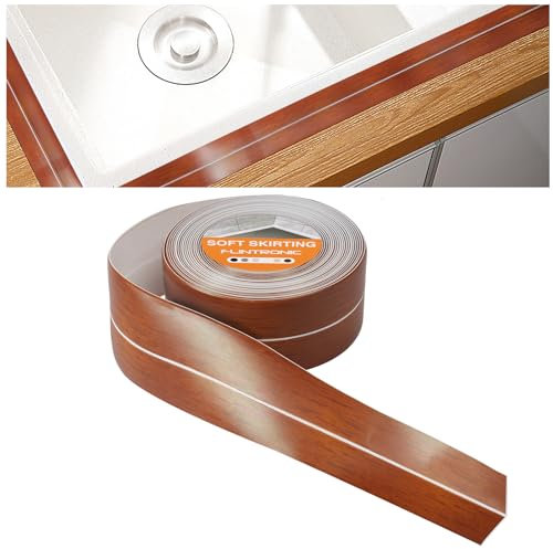 flintronic Sigillante Impermeabile, 5m / 38mm Battiscopa Morbido PVC Sigillante Autoadesivo Nastro, Impermeabile, Antiolio e Antimuffa Utilizzato per Piastrelle da Cucina/Bagno, etc