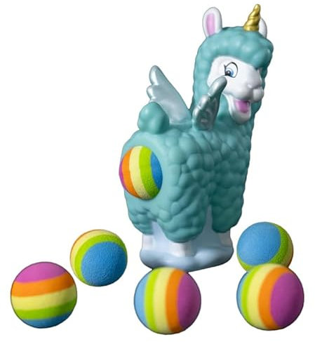 Lama Einhorn Plopper mit 6 Schaumstoffbällen in Regenbogenfarbe