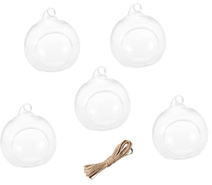 IMIKEYA Élégant Bougeoir Suspendu En Verre Base De 10 Cm 5 Pièces Pour Décoration De Mariage
