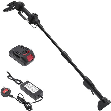 Electric Long Reach Telescopic Chainsaw 550W 2 in 1 Garden Gear Cordless Telescopic Pole Chainsaw 1.3 M Tree Pruner Pole Cutter W/Battery & Charger for Cutting Branches and Trees