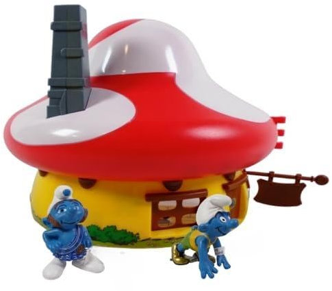 OPO 10 - Das Haus der Schlümpfe mit 2 PVC - Figuren + Aufklebern – CS38