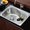 Begoniape Fregadero de acero inoxidable, fregadero de cocina empotrable con colador, accesorio de drenaje, fregadero compuesto, fregadero de cocina, lavabo 65 x 44 x 22 cm