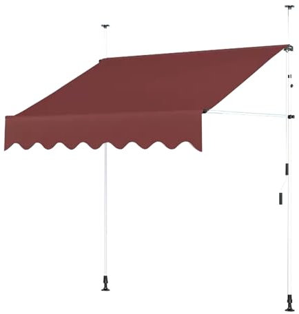 WRYsqbhjyb Markise Balkon, Seitenmarkise Ausziehbar, Sonnenschutz-Terrassenmarkise, Sunsetter-Deckmarkisen mit Manueller Kurbel(Color:Red,Size:118in)