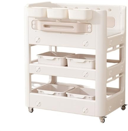Linmeas-753 Wickeltisch Stilltisch, Wickeltisch, Bade-, Massage- und Wickeltisch, All-in-One-Multifunktions-Wasch- und Stilltisch mit großer Kapazität Kinderzimmer Organizer