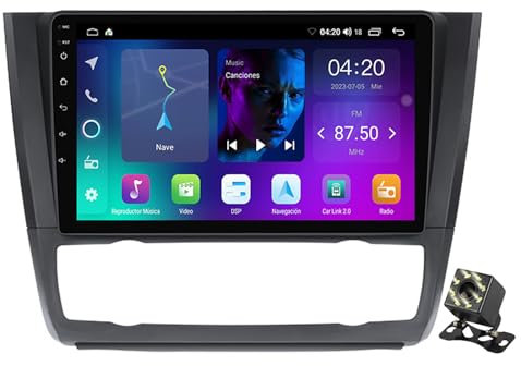 OAUSZC Android 13 Autoradio Stereo Carplay per BMW 1 Series E81 E82 E87 E88 2008-2012 9 Media Lettore con BT GPS WiFi FM RDS Controllo del Volante+Telecamera Posteriore,At/nf1/1+32g