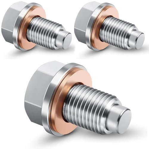 3 Stück Magnetische Ölablassschraube, M14x1.5cm Magnetische Dichtung Ölwannenablassmutter, Magnetische Ölwannenwanne Aus Rücklaufablassschraube Adapter Mit Dichtungen, Auto Ölwechsel Set, Öl Ablassen