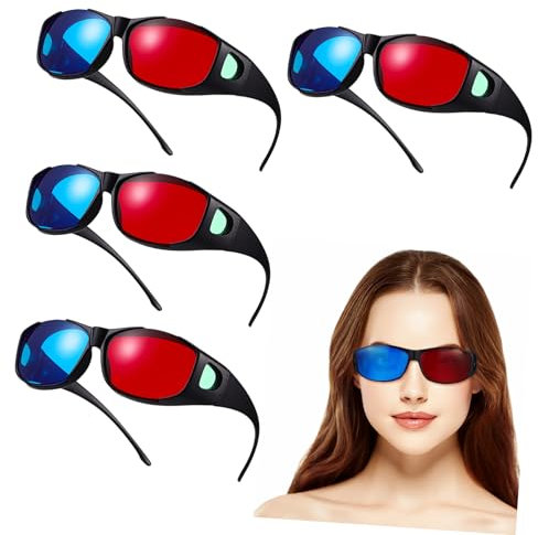 Gafas 3D para Películas en Casa, Plástico, 5 Piezas