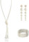 Scinzene Perlenkette Damen, 3-teiliges 20er Jahre Accessoires Set, Kunstperlen Halskette, Ohrringe und 4-reihiges Perlenarmband im 1920er Jahre Stil