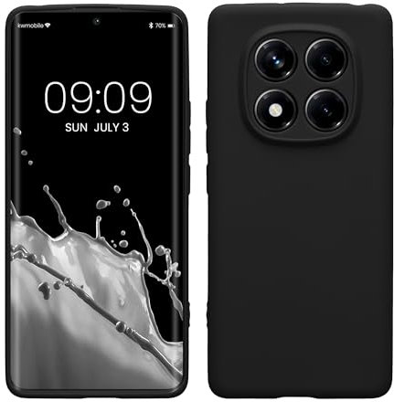 kwmobile Housse Compatible avec Xiaomi Redmi Note 14 Pro 4G Coque - Housse de téléphone en TPU avec Protection Appareil Photo - Noir Mat