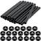 20 PCS Radiator Pipe Covers and Pipe Collars Black 200mm x 15mm Thickened Radiator Sleeves 15mm Plastic Snap On Radiator Caps