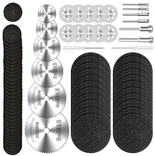 90Pcs Diamond Cutting Wheel Discs for Dremel Rotary Tool Accessories Drill Saw Blades for Dremel Rotary Tool for Wood Stone Metal Glass