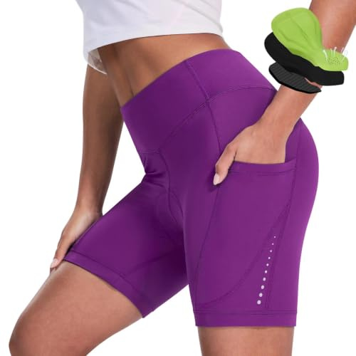 Nepest Short de Cyclisme pour Femme - Rembourré - 4D - Respirant - avec Poche - Extensible dans Les 4 Directions