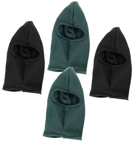 CVUTOVO 4 Stücke Puppen Kopfhaube Maßstab Soldaten Kopfzubehör Kostüm für Actionfiguren und Puppenhaus Deko Schwarz Grün