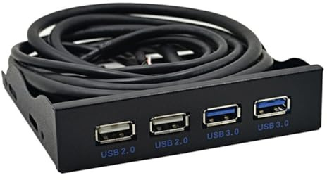 Idhadkc USB Front Panel, High Speed 4 Ports 2 USB 3.0+2 USB 2.0 Hub, 19PIN/9 Pin 3.5 Inch Front Panel Connector